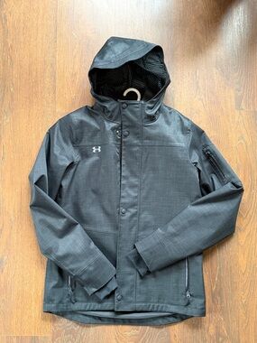 Under Armour Hooded Black Tech Shell Rain Jacket